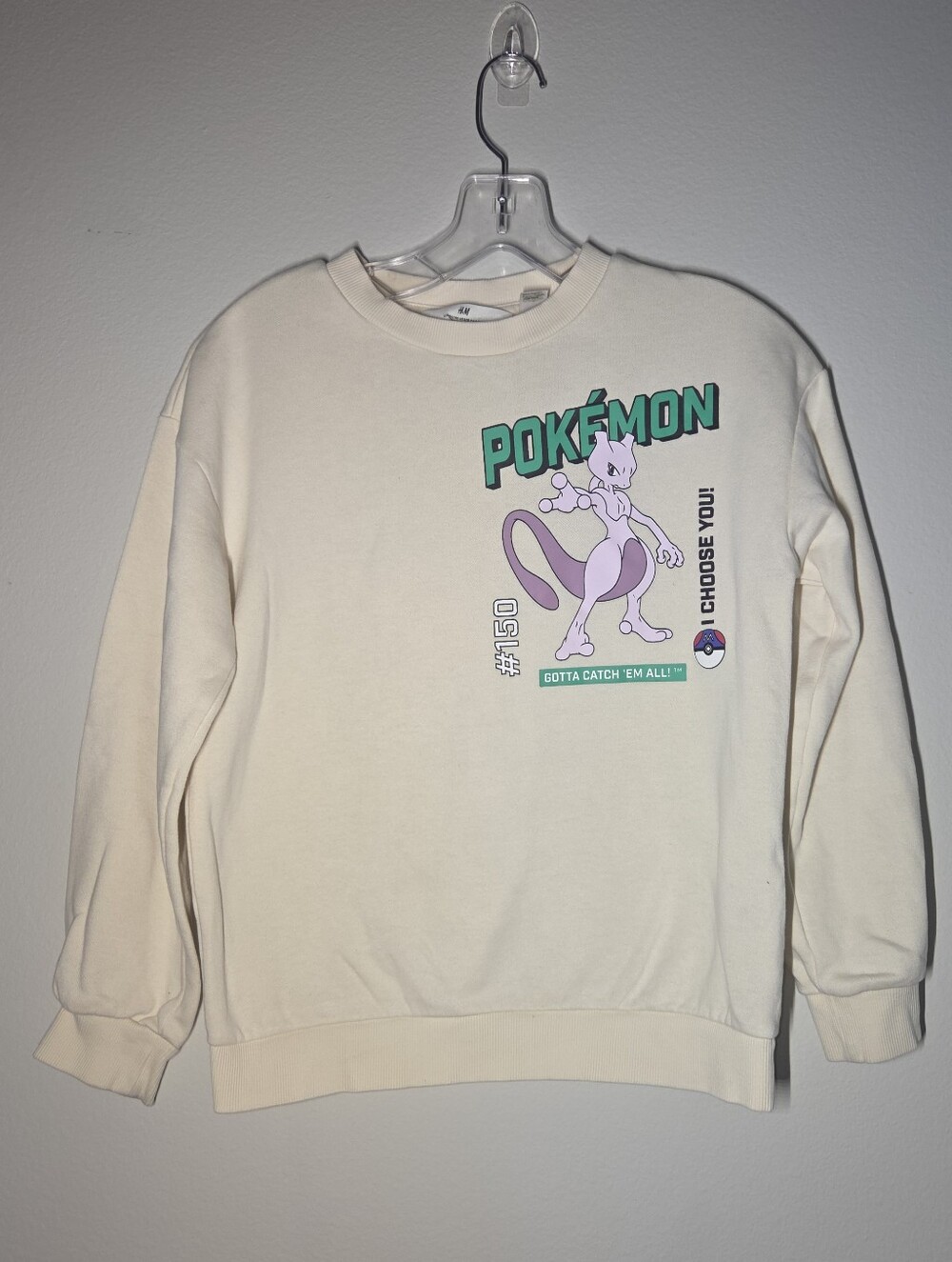 H&M Cream Pokémon Mew Graphic Crewneck